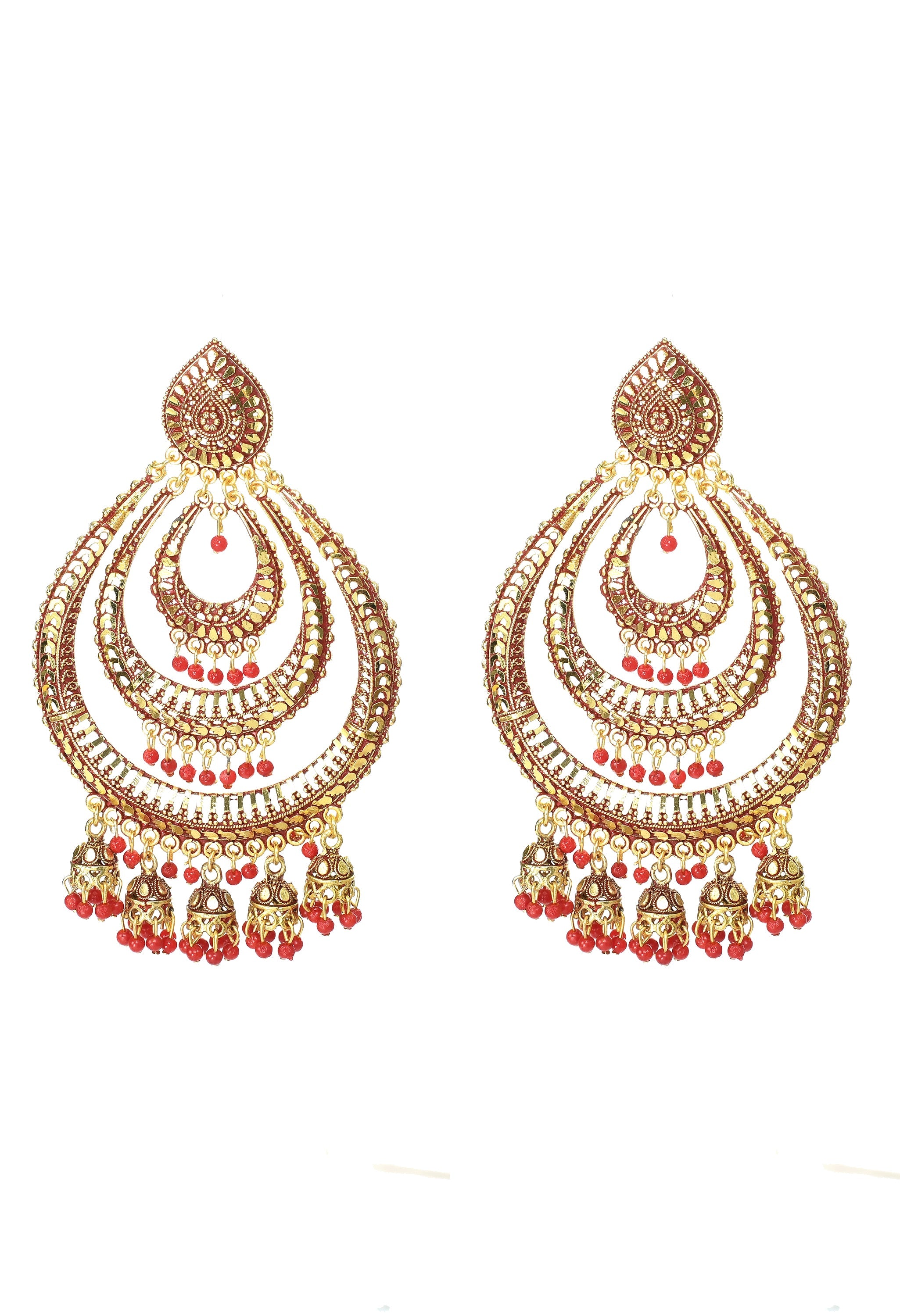 Johar Kamal Latest design triple circle white with Red big size Ear