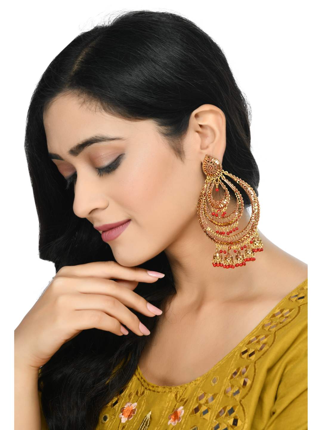 Johar Kamal Latest design triple circle white with Red big size Ear
