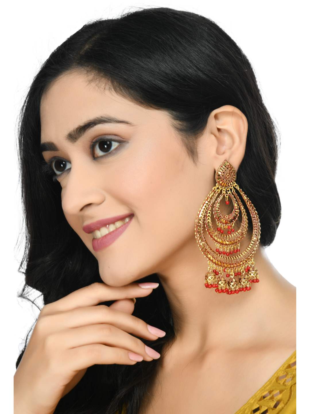 Johar Kamal Latest design triple circle white with Red big size Ear