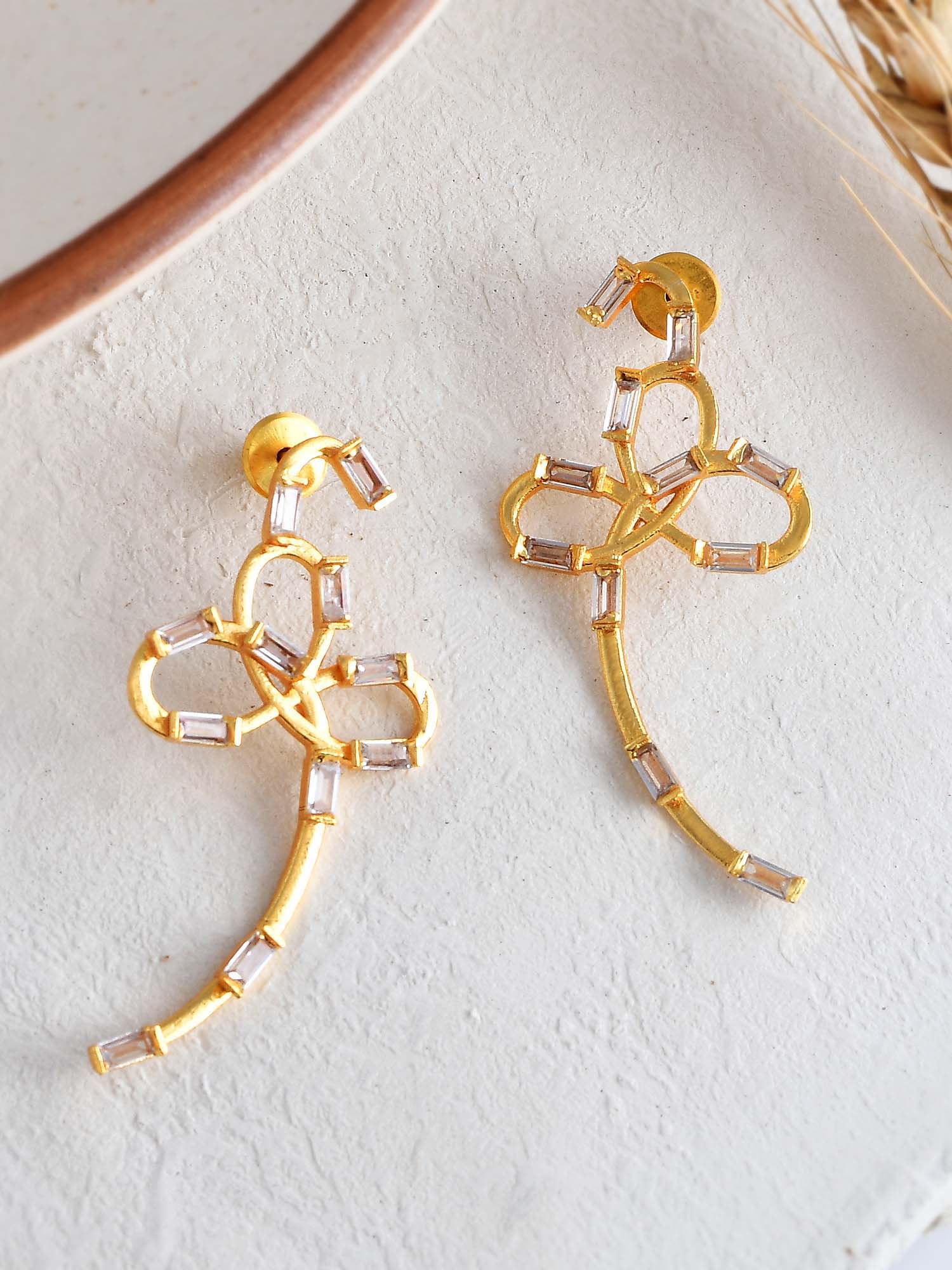 Women's C.Z Knot Earrings