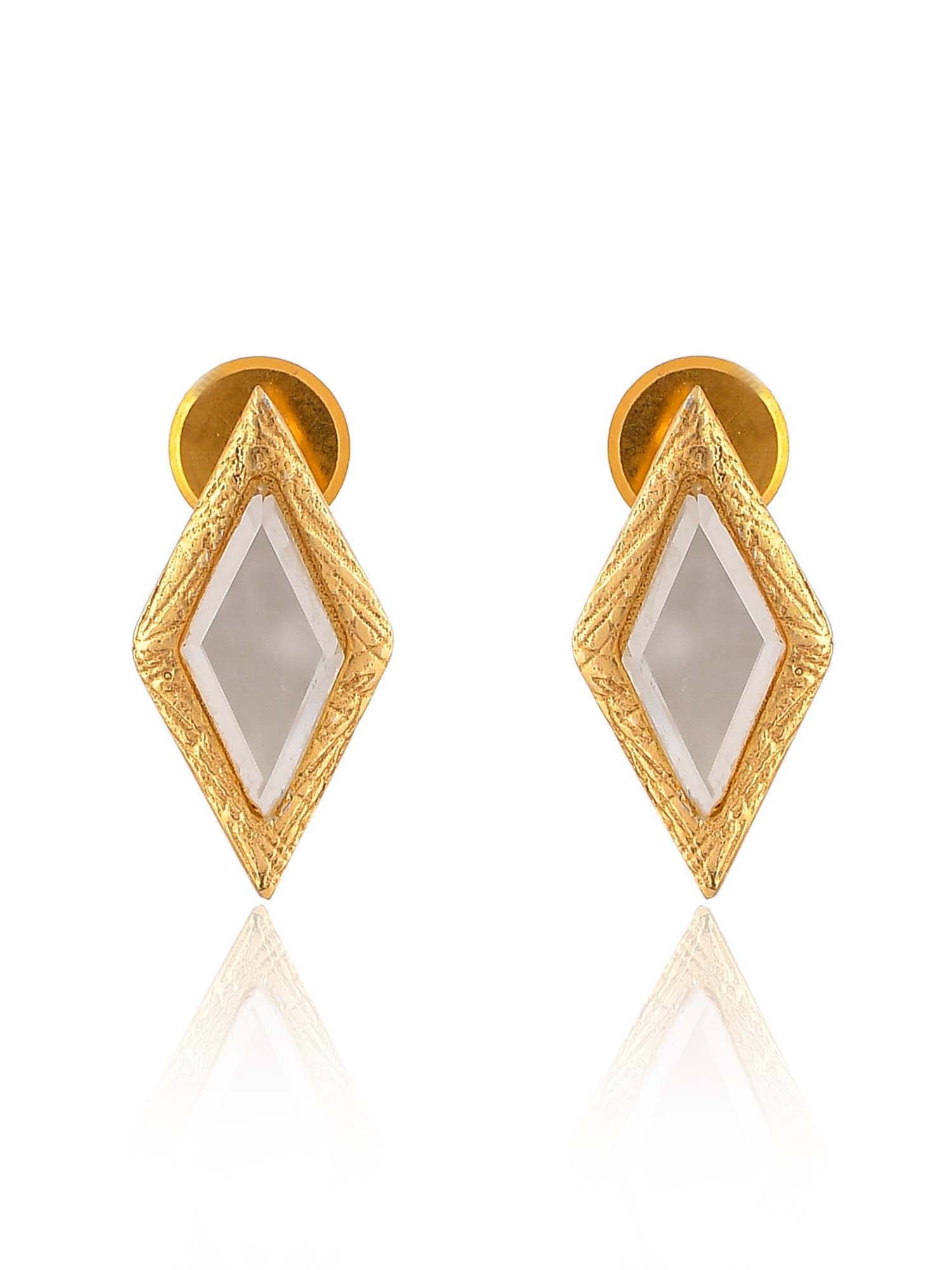 Women's Kite Shape Mirror Earrings - Zurii Jewels