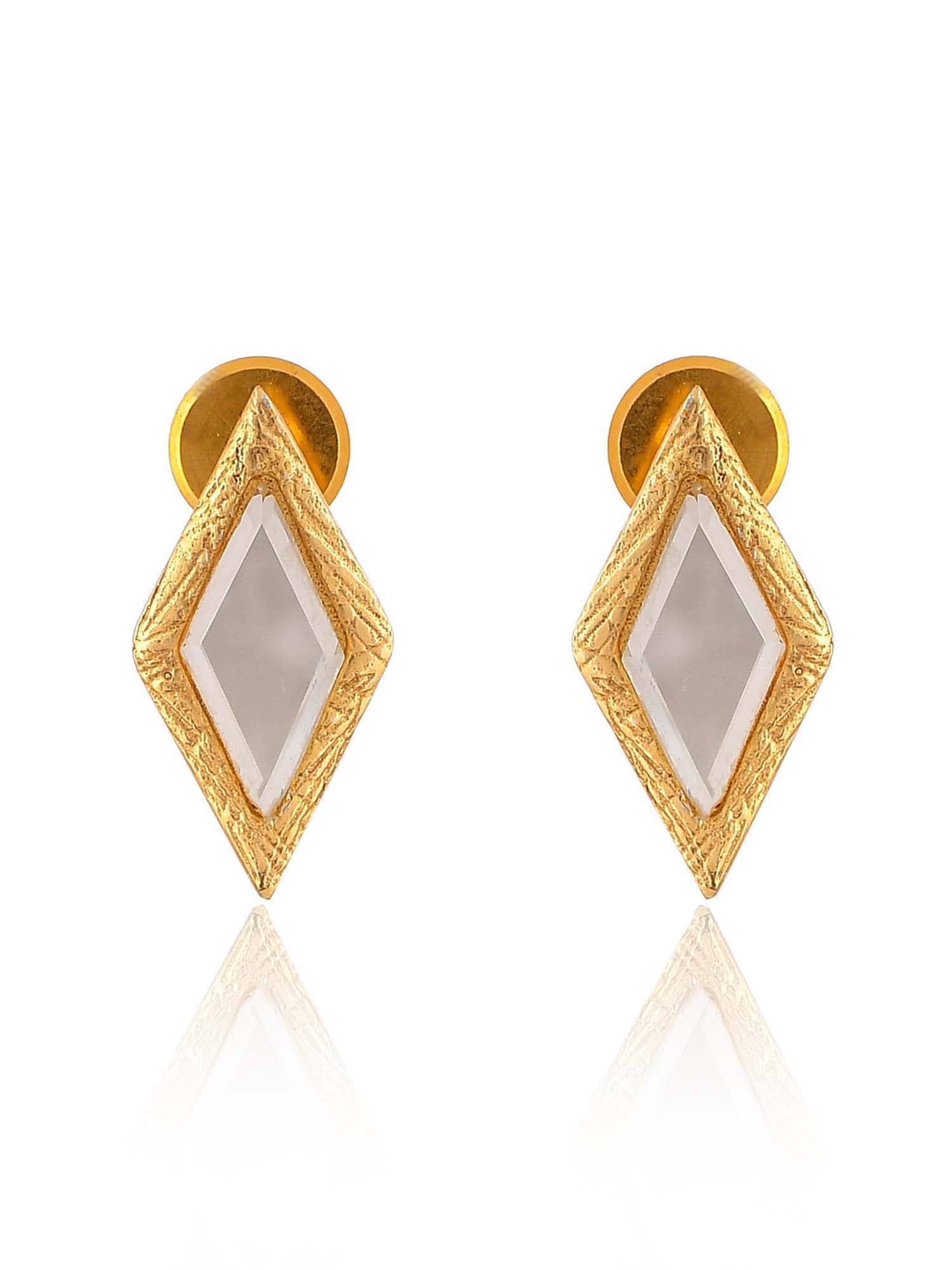 Women's Kite Shape Mirror Earrings