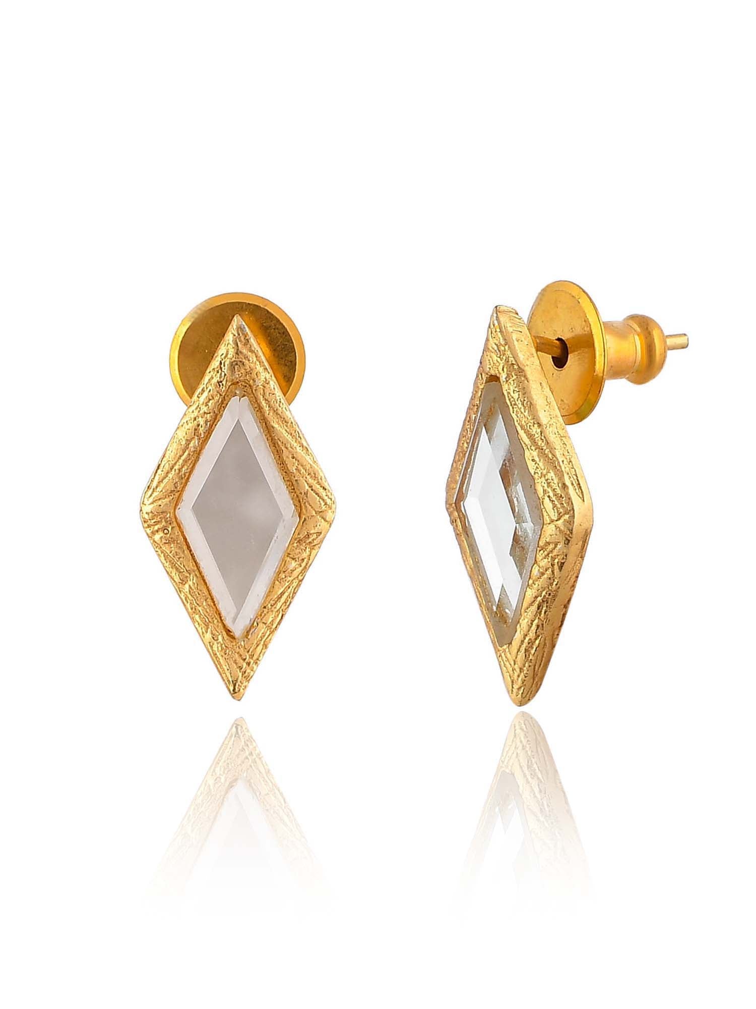 Women's Kite Shape Mirror Earrings