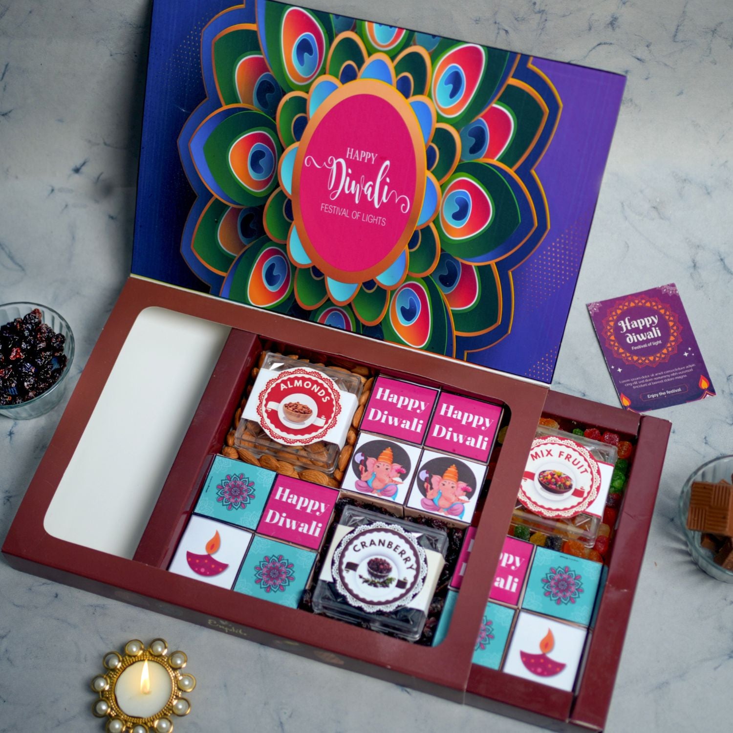 Diwali Gift Hamper With 3 Different  Dryfruits