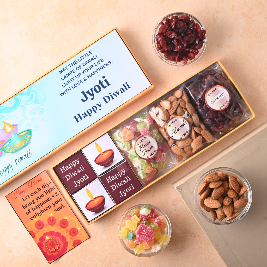 Personalised Diwali Chocolate Gift Box - 12 Pieces