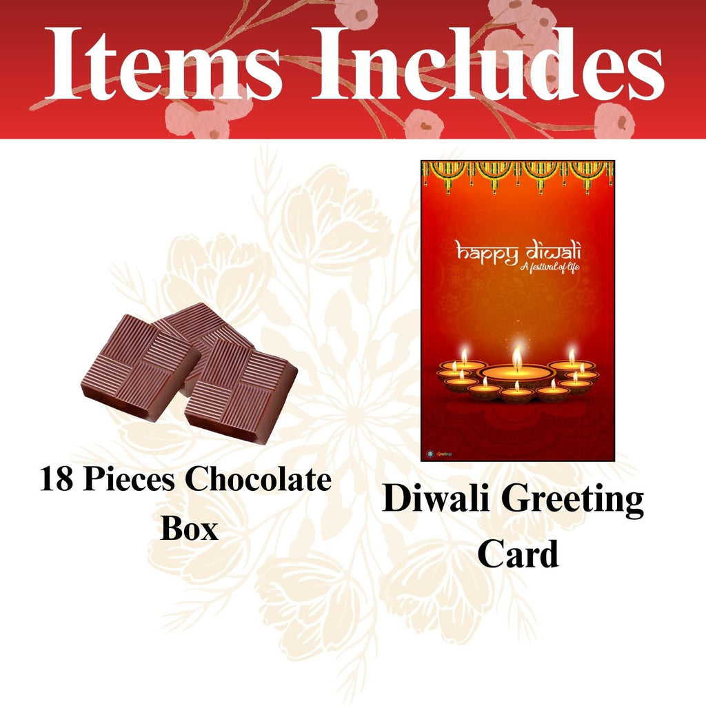 Customised Diwali Chocolate Gift Box - 12 Pieces With Name And Image Customisation