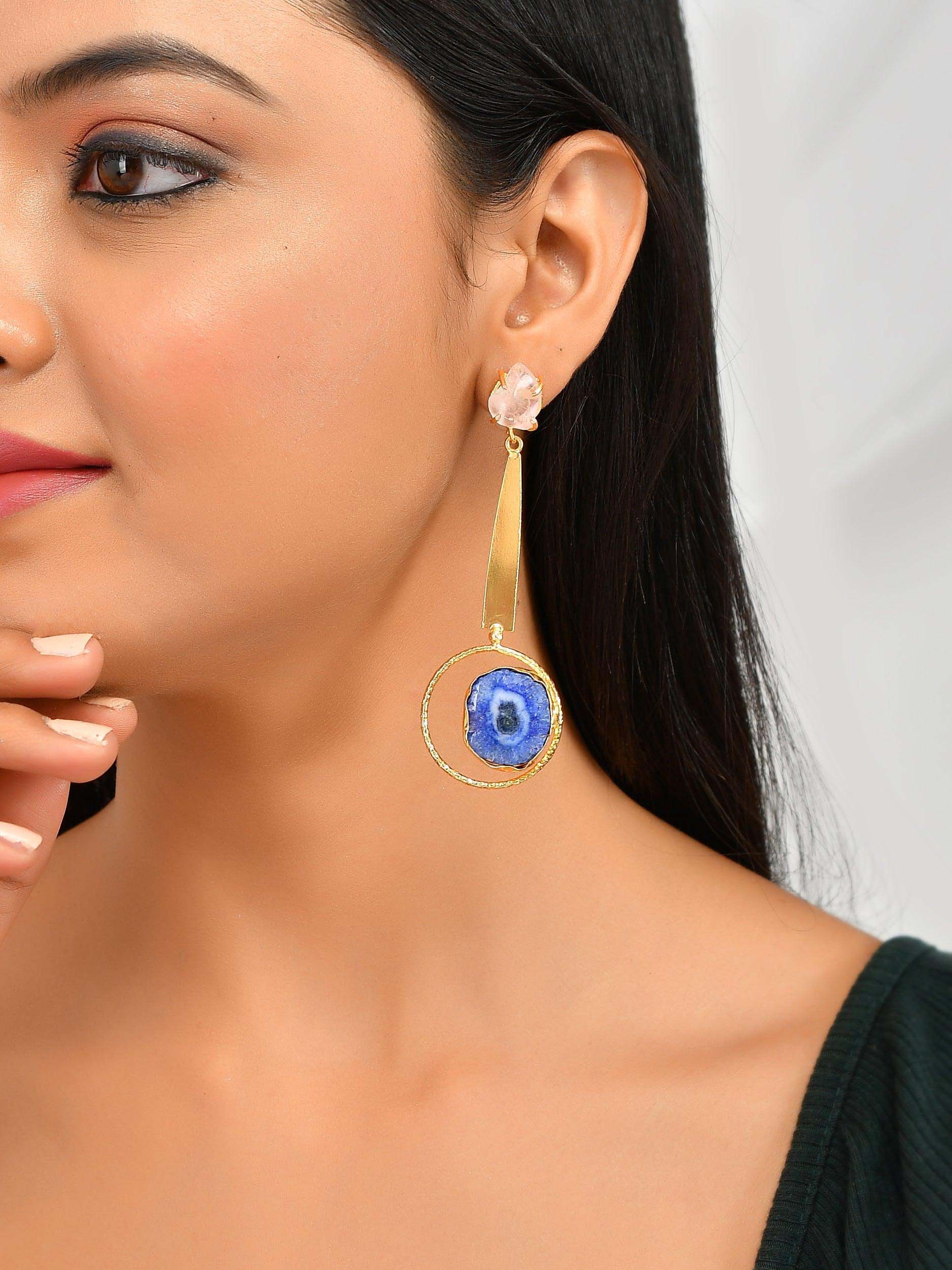 Women's Dual Stone Studded Earring