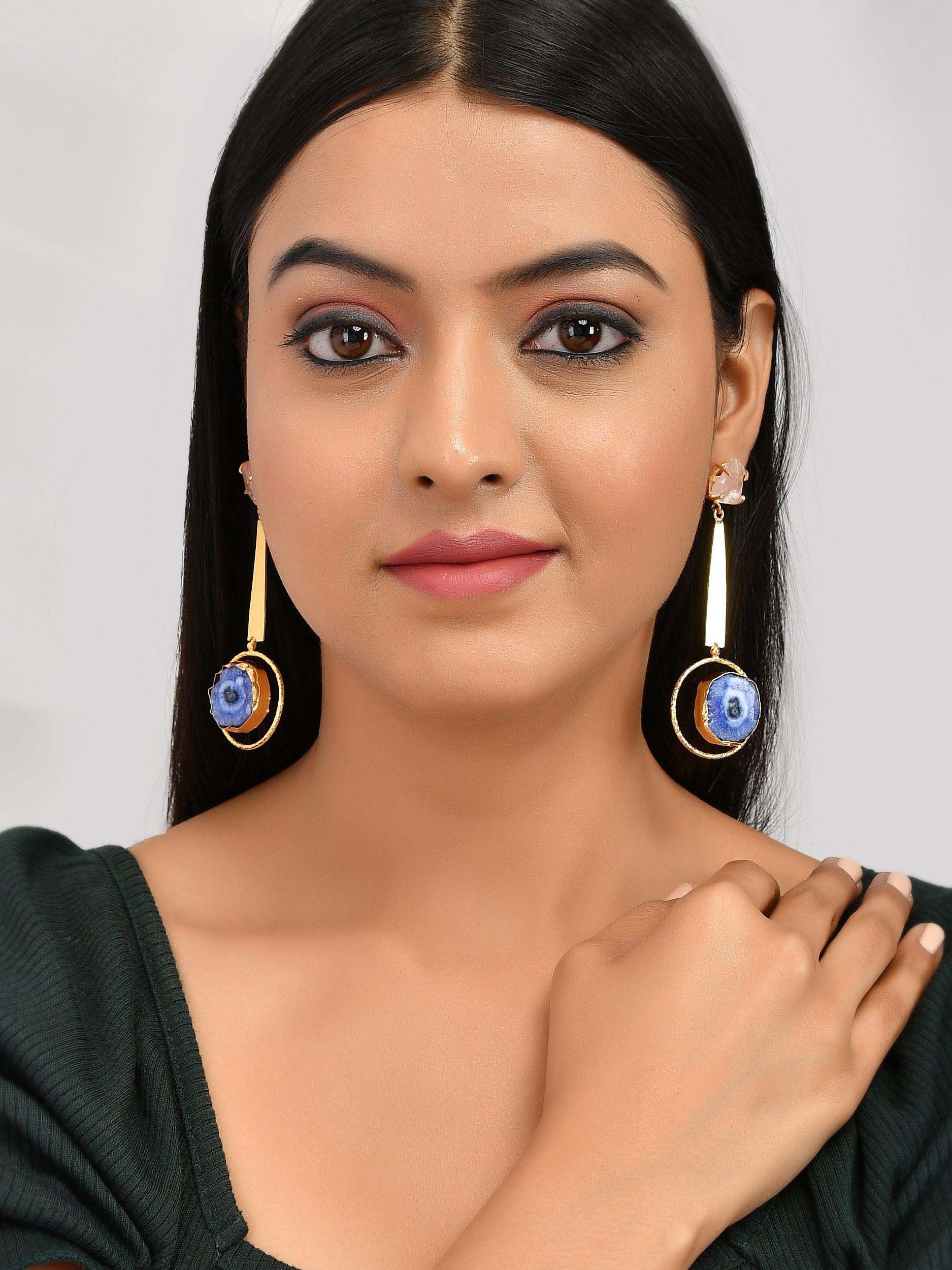 Women's Dual Stone Studded Earring