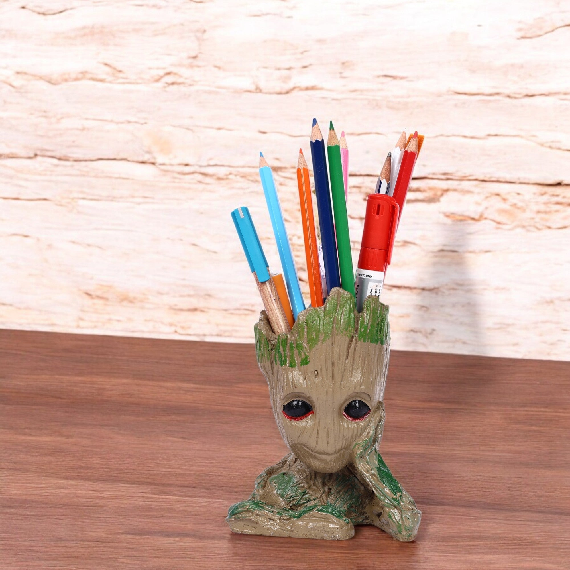 Decorative Groot Plant Holder—Greyish Brown