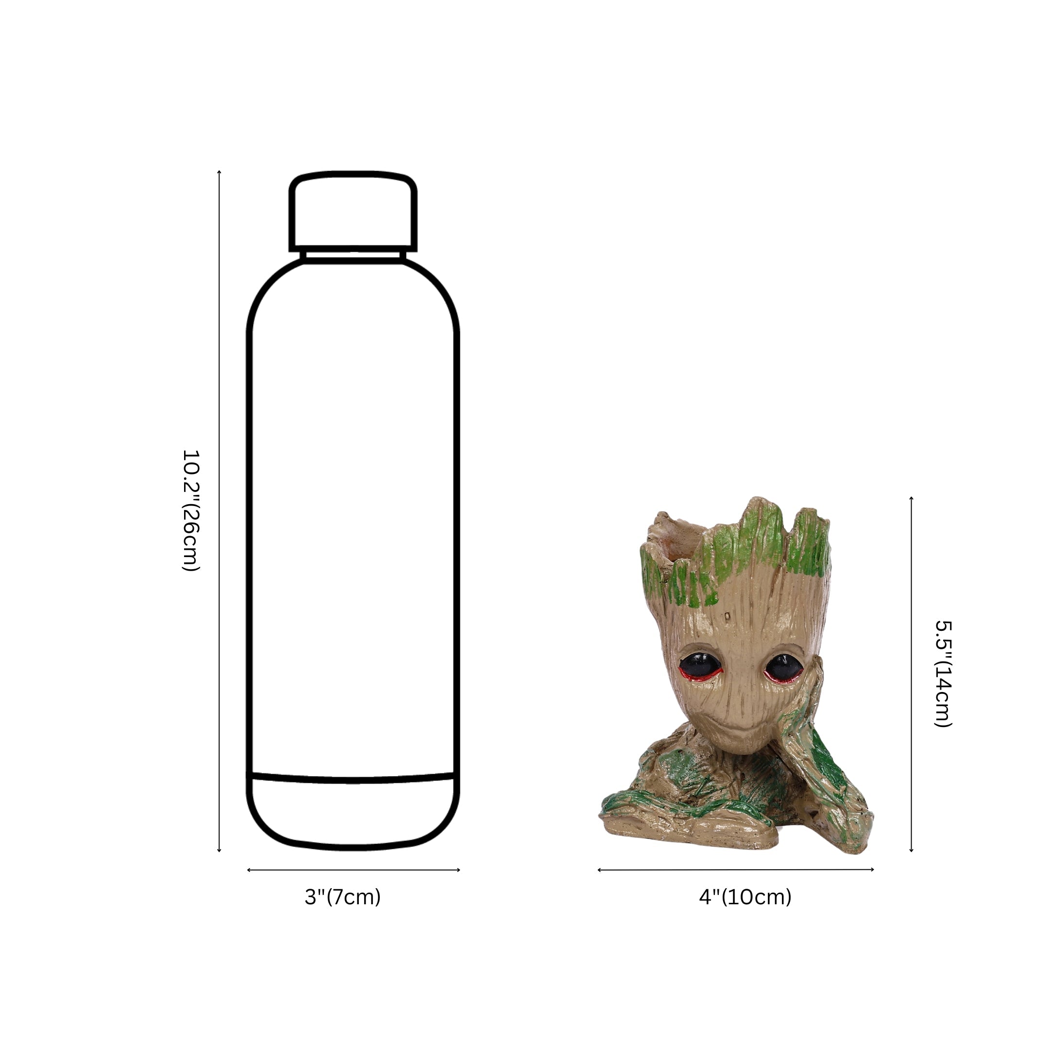 Decorative Groot Plant Holder—Greyish Brown