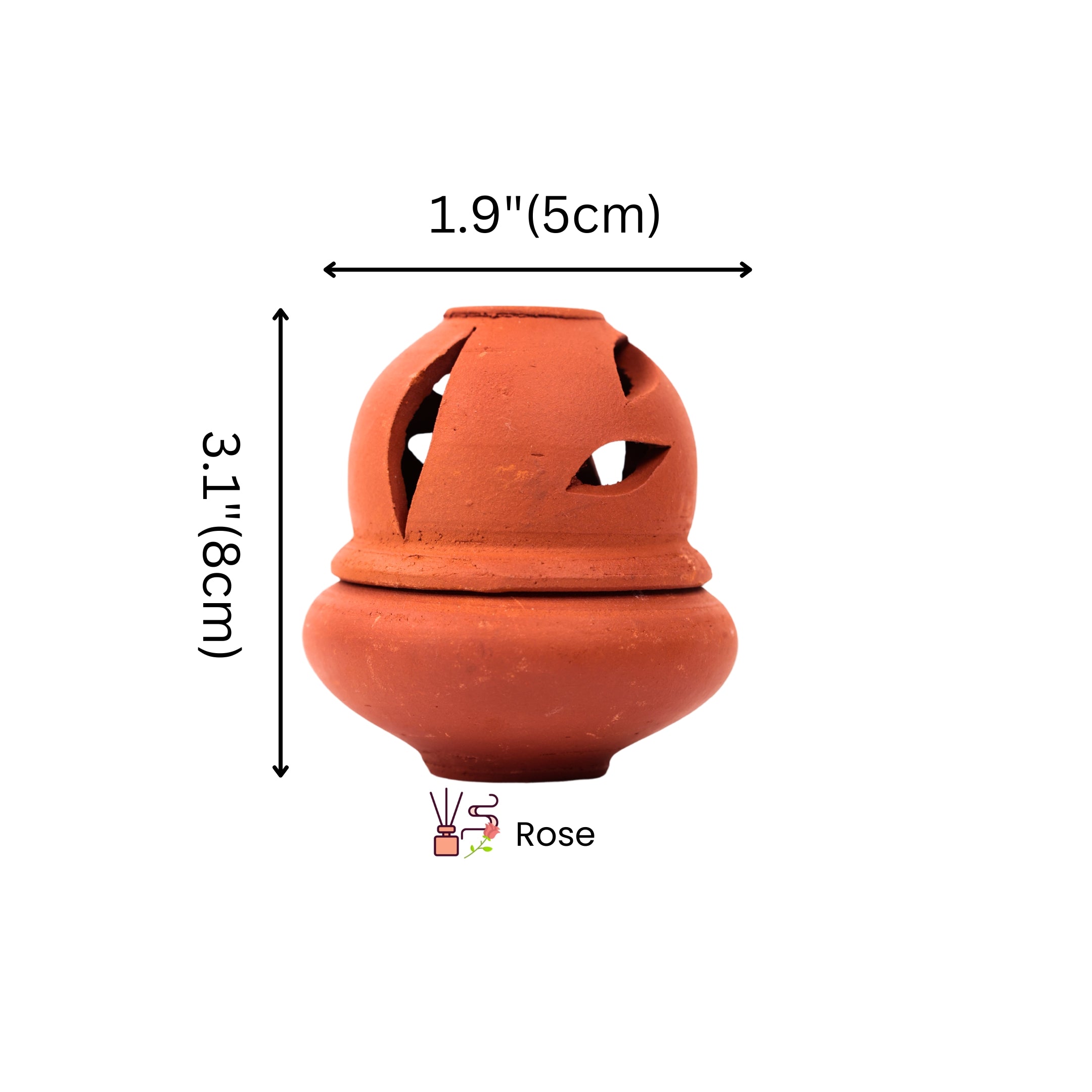 Decorative Scented Terracotta Aroma Lamp-Rose