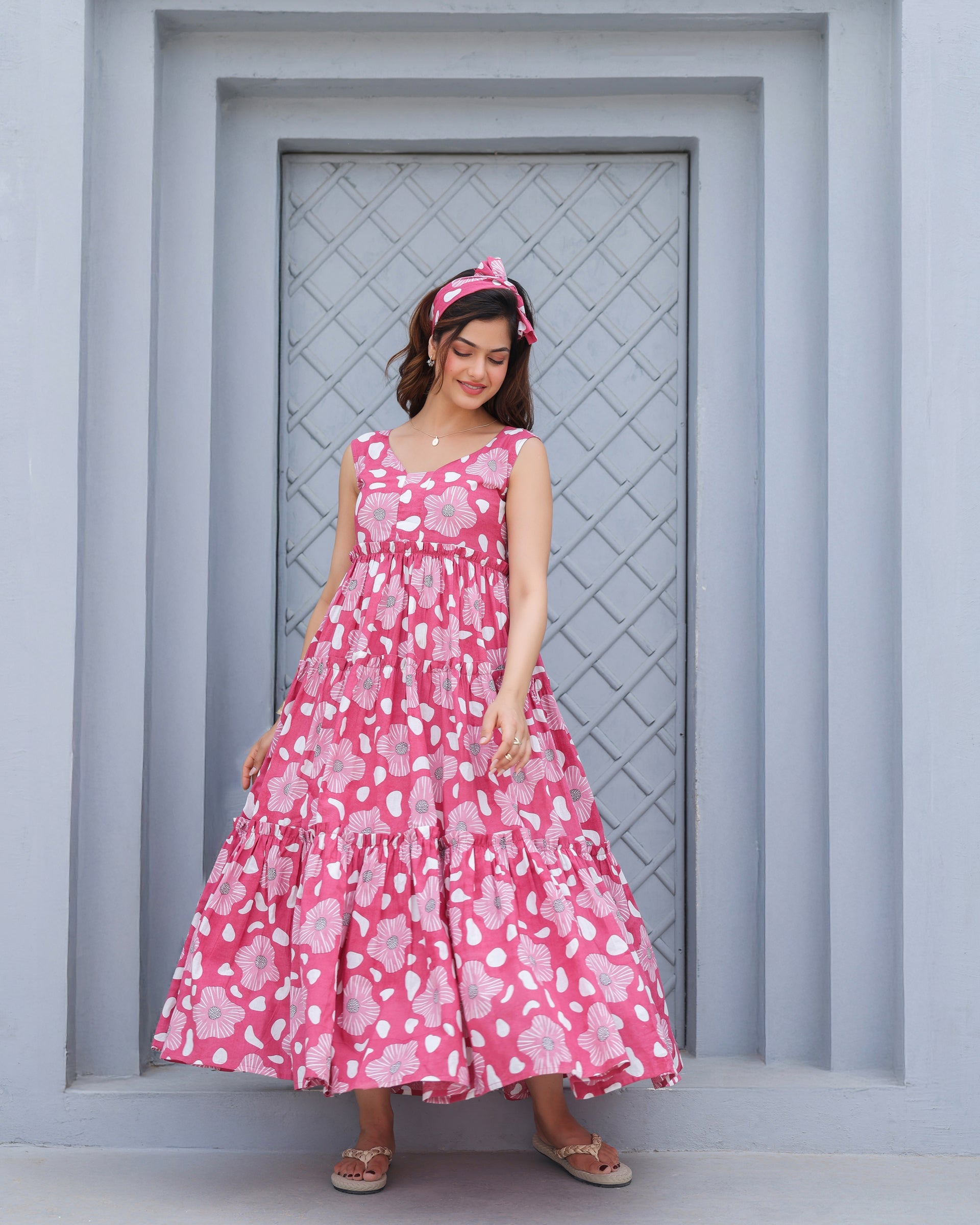 Women's Blush Bloom Tiered Maxi Dress