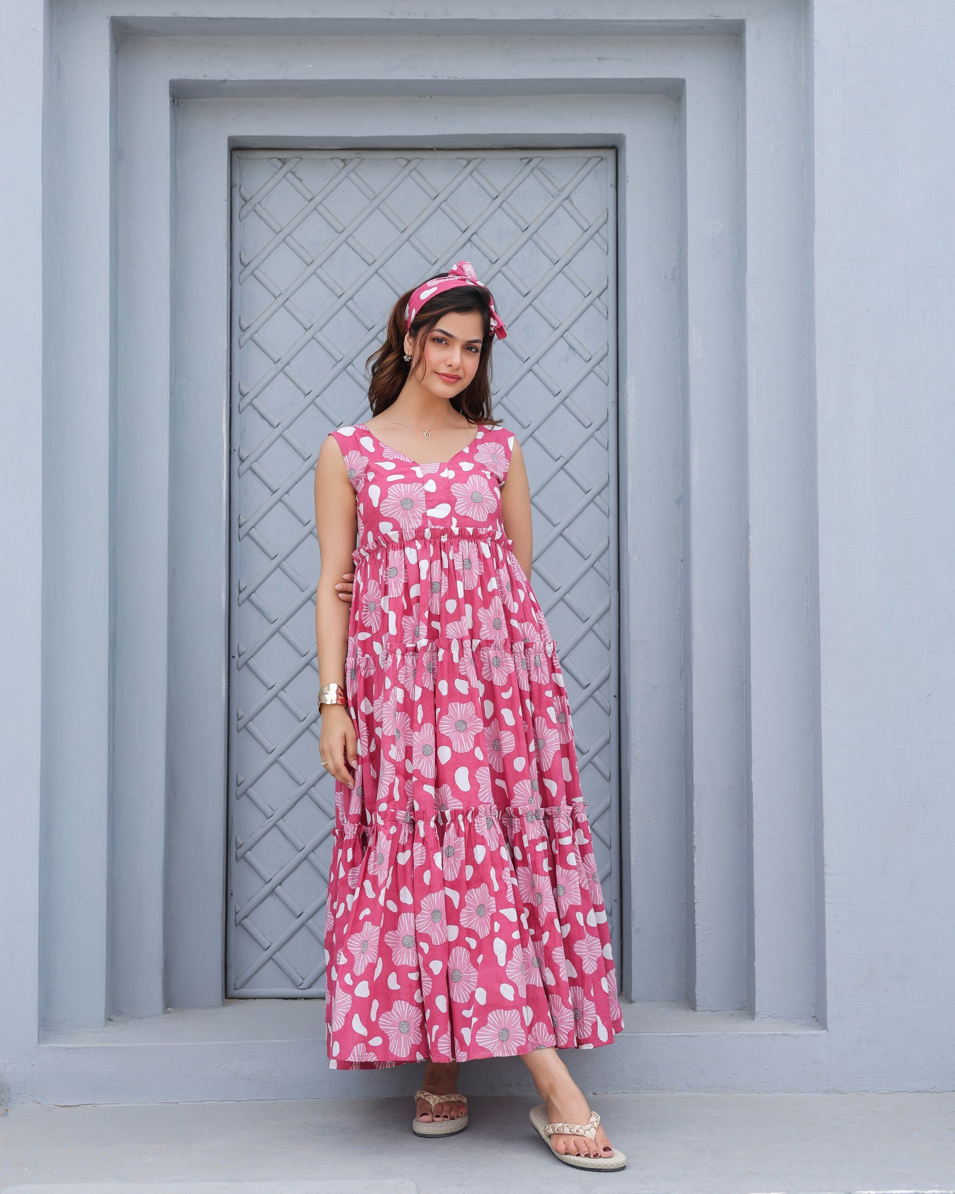Women's Blush Bloom Tiered Maxi Dress