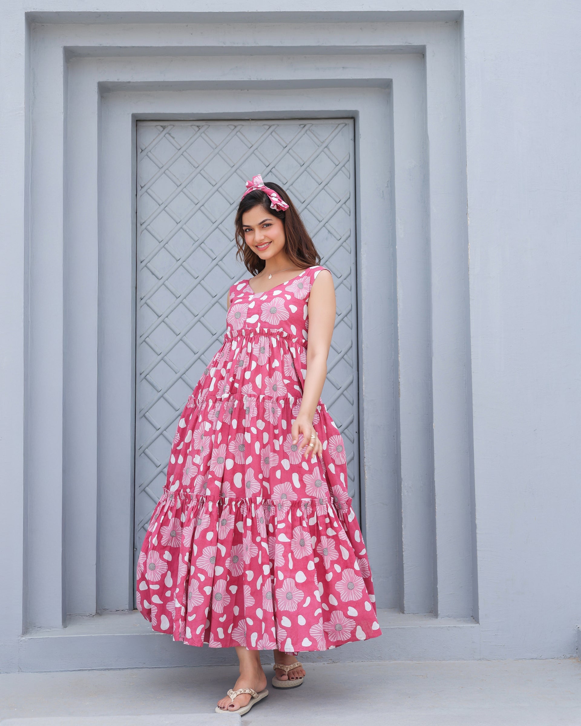Women's Blush Bloom Tiered Maxi Dress