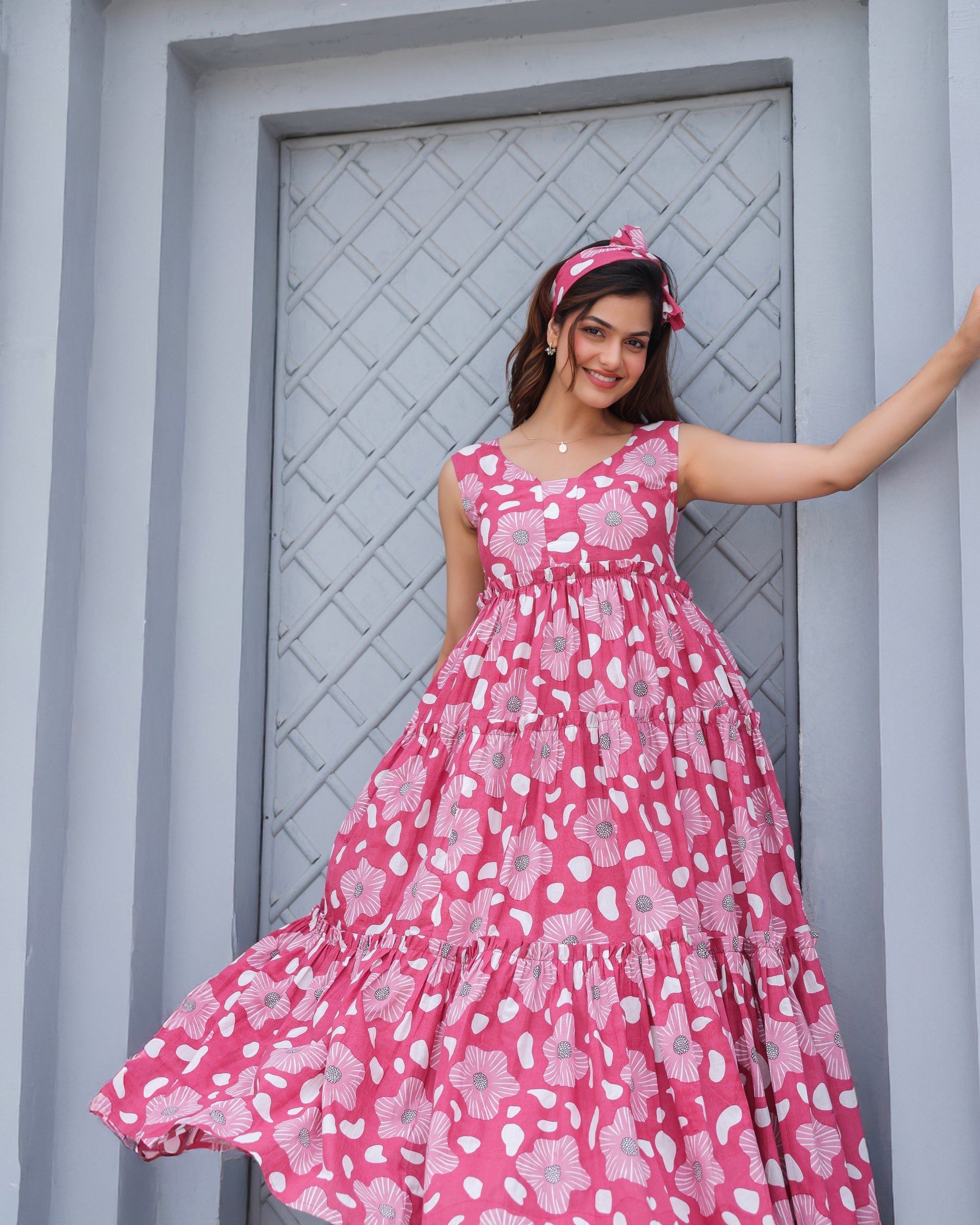 Women's Blush Bloom Tiered Maxi Dress