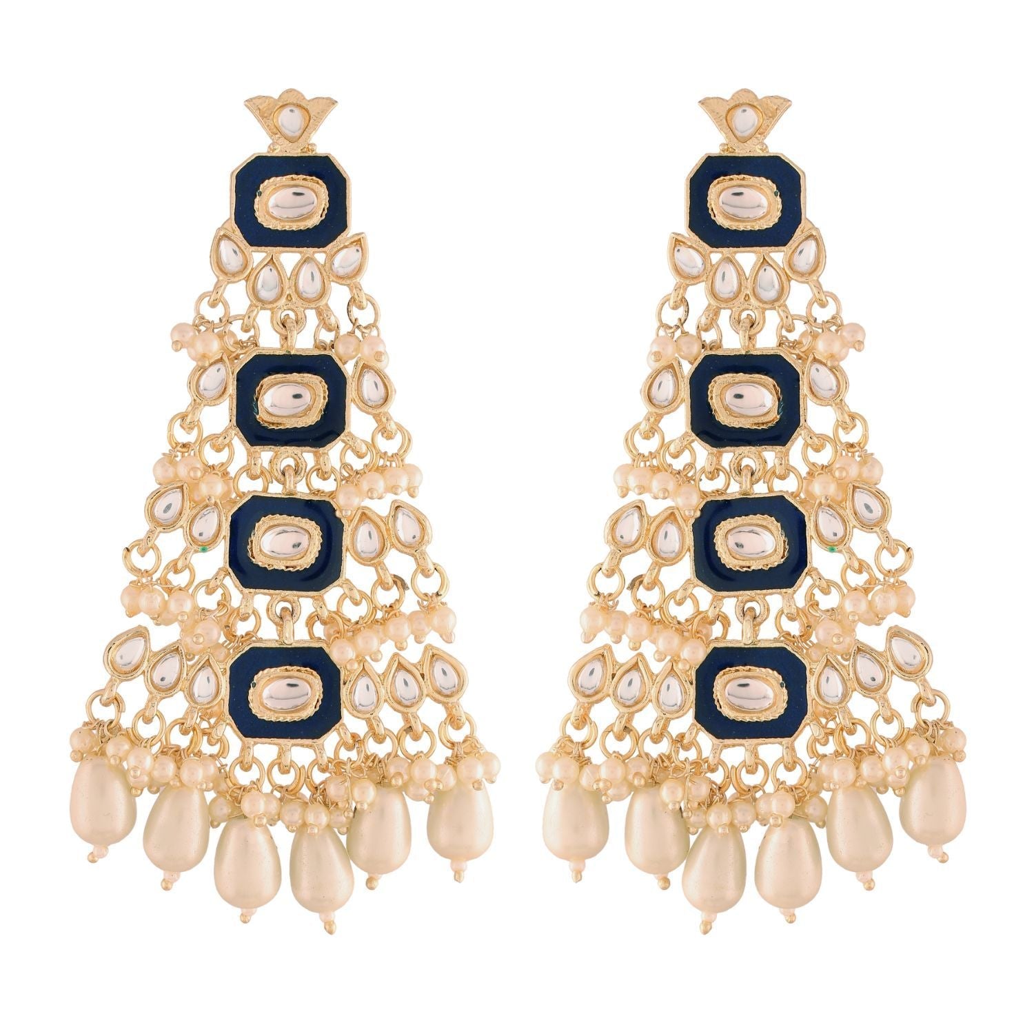 Women's Kundan Pearl Dangle EarringsÂ 