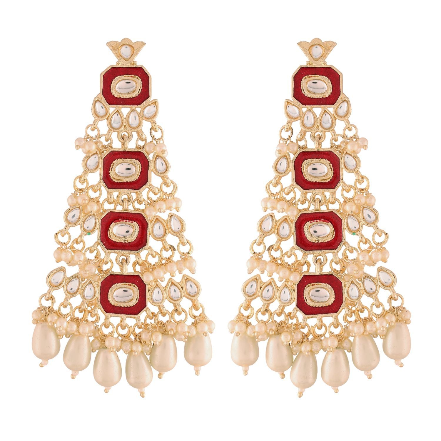 Women's Kundan Pearl Dangle EarringsÂ 