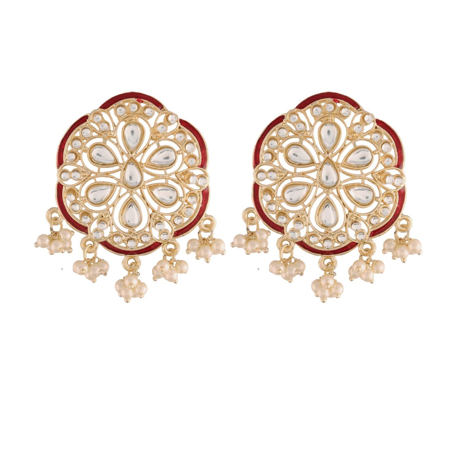 Women's Kundan Pearl Stud Earrings for Women