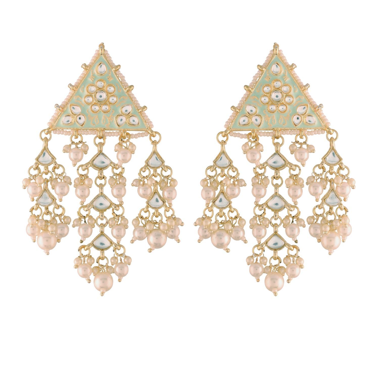 Women's Kundan Pearl Dangle EarringsÂ 