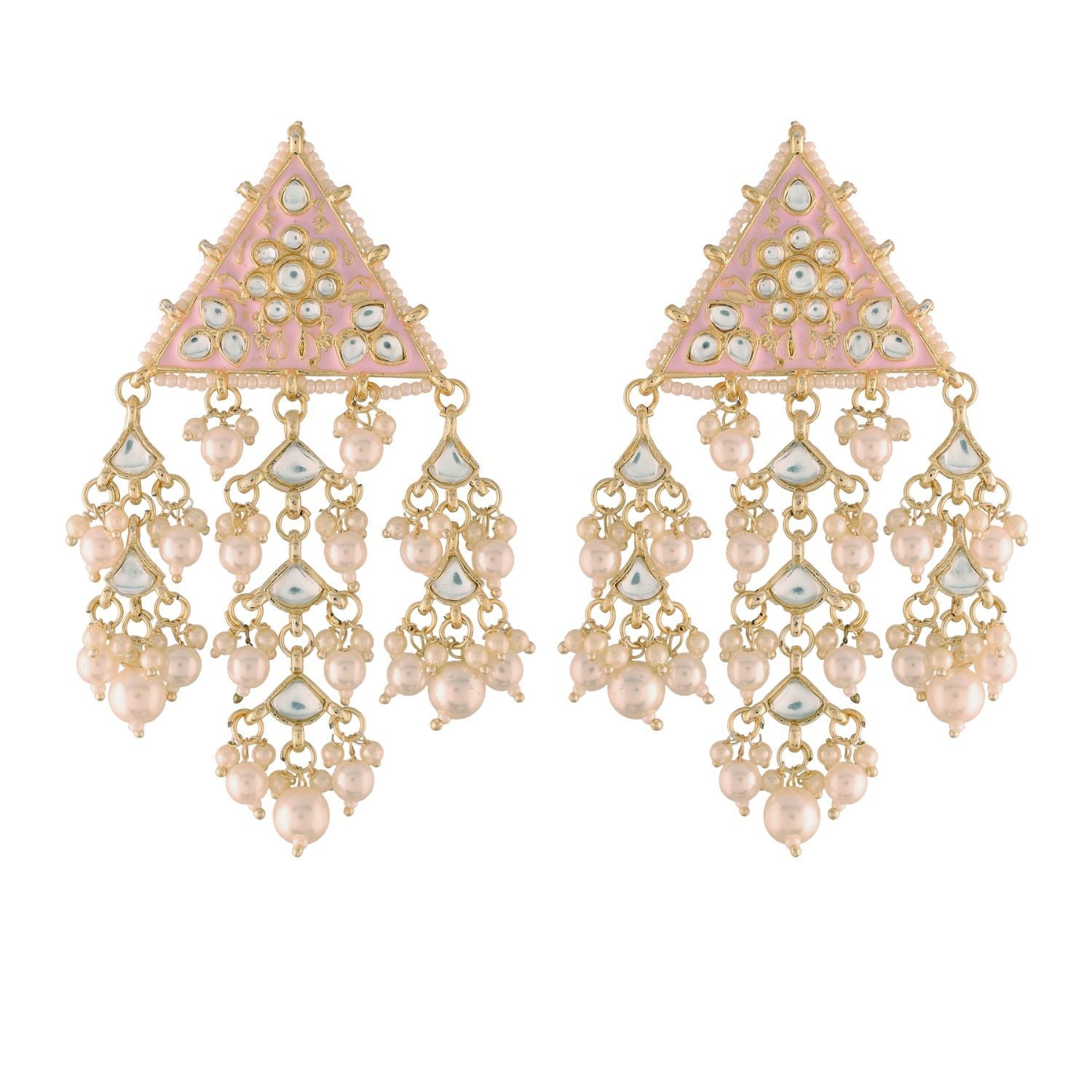 Women's Kundan Pearl Dangle EarringsÂ 