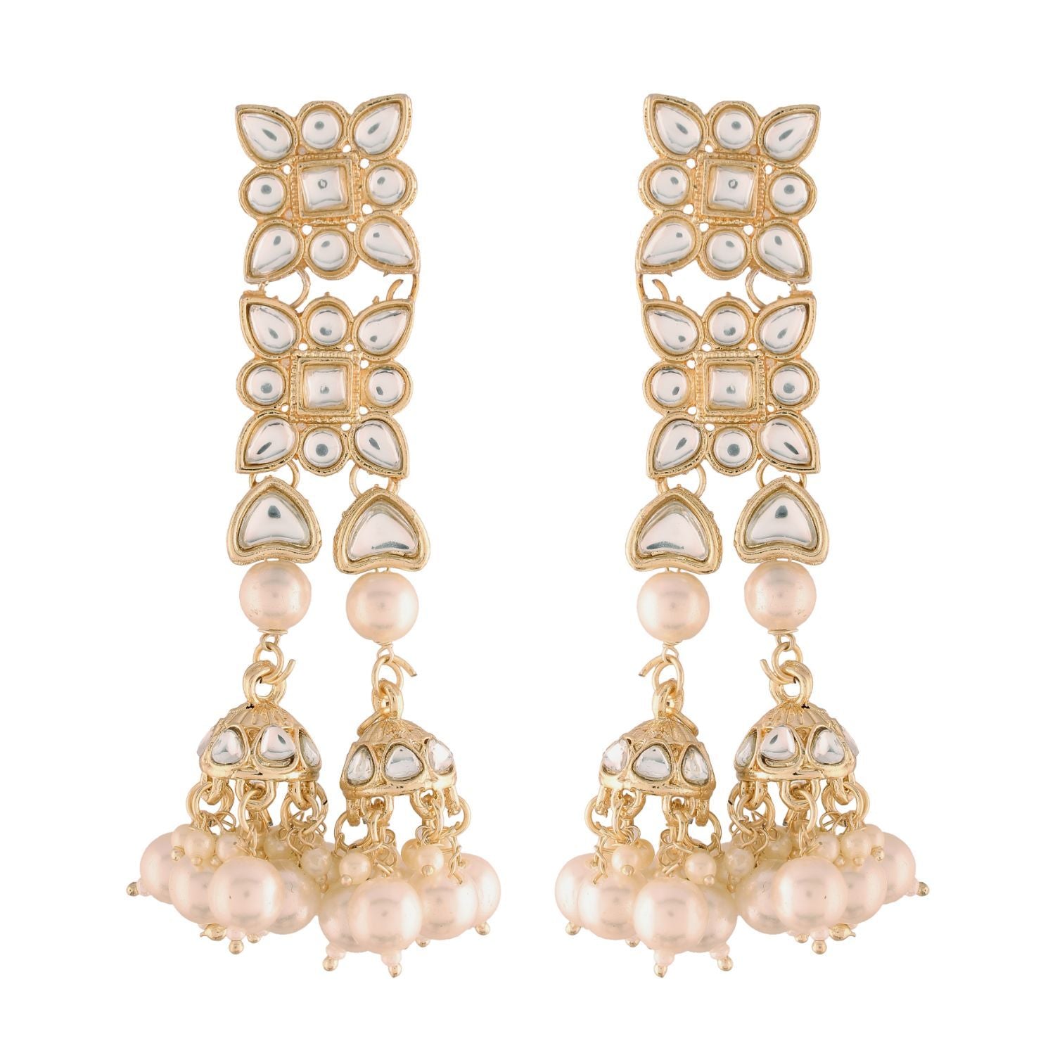 Women's Kundan Pearl Dangle EarringsÂ 