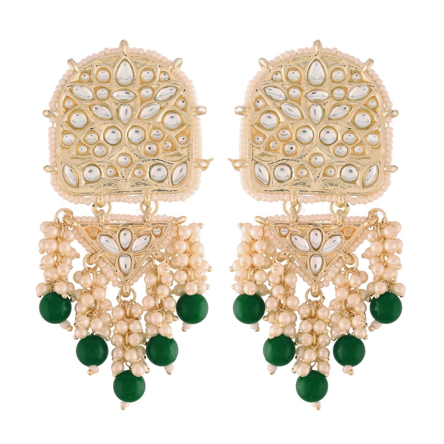 Women's Kundan Pearl Dangle EarringsÂ 