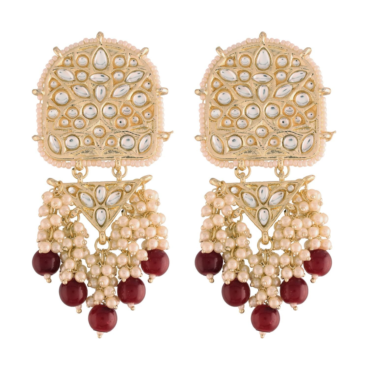 Women's Kundan Pearl Dangle EarringsÂ 