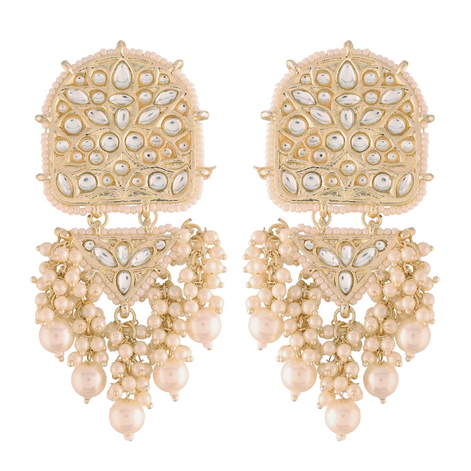 Women's Kundan Pearl Dangle EarringsÂ 