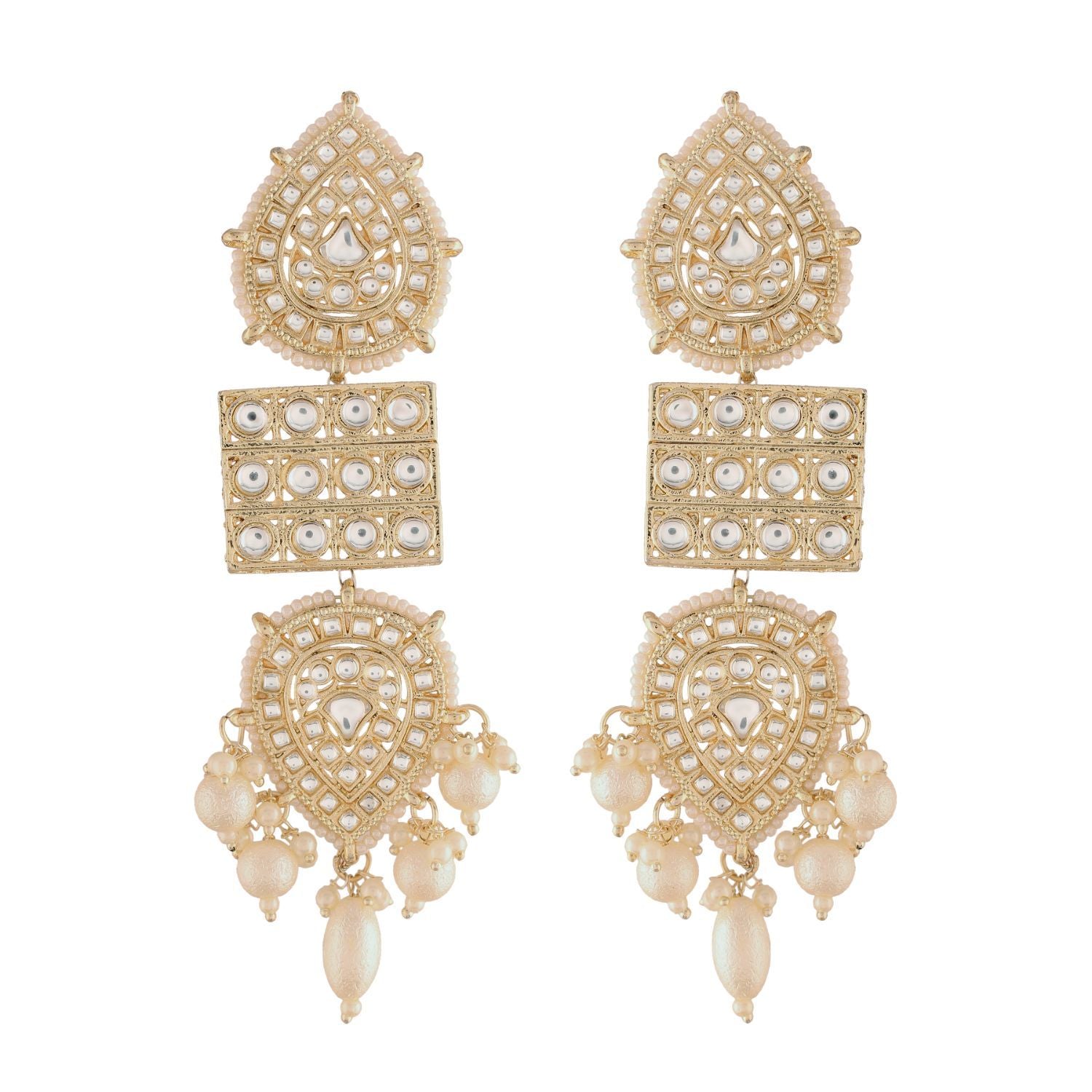 Women's Kundan Pearl Dangle EarringsÂ 