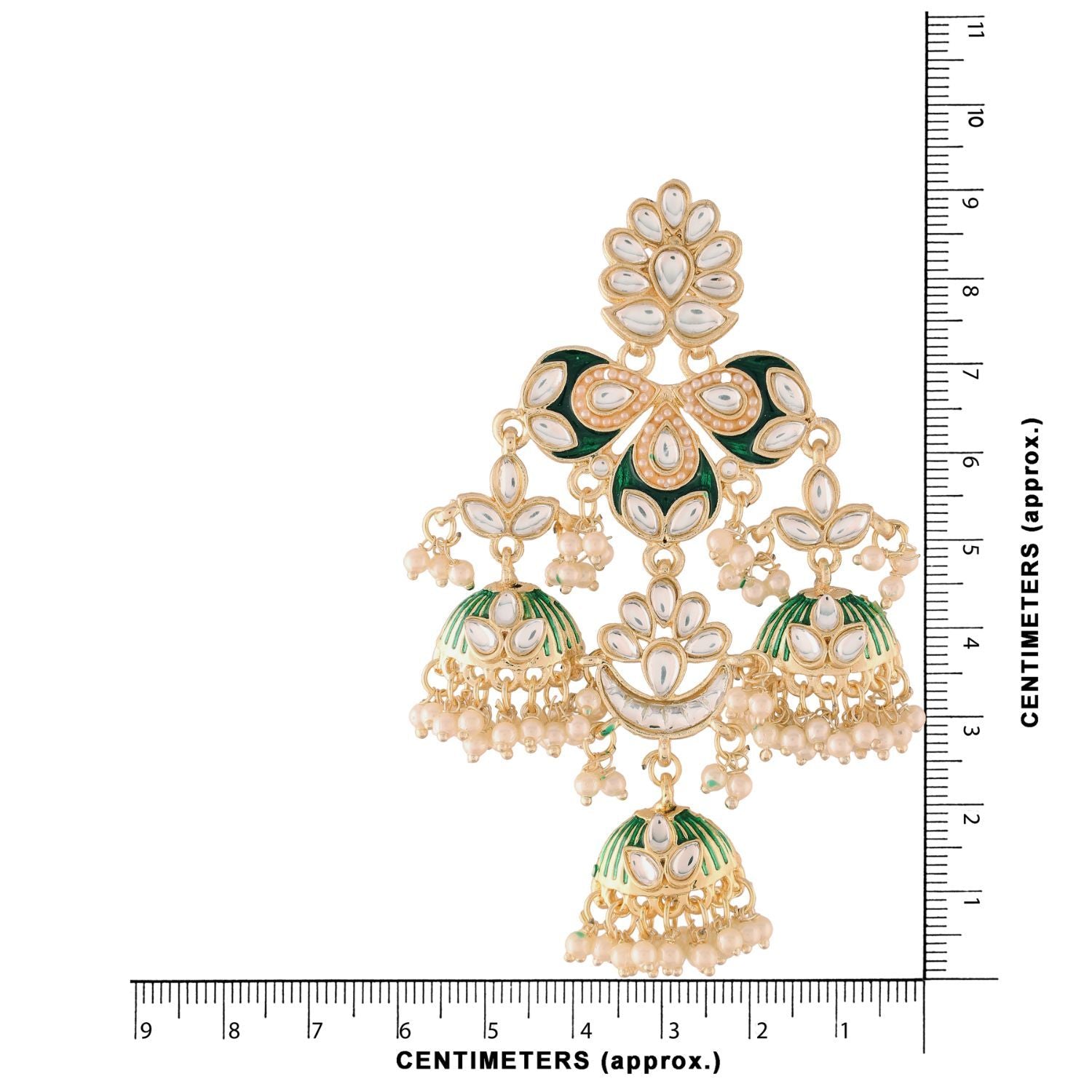 Women's Kundan Pearl Studded Jhumki EarringsÂ 