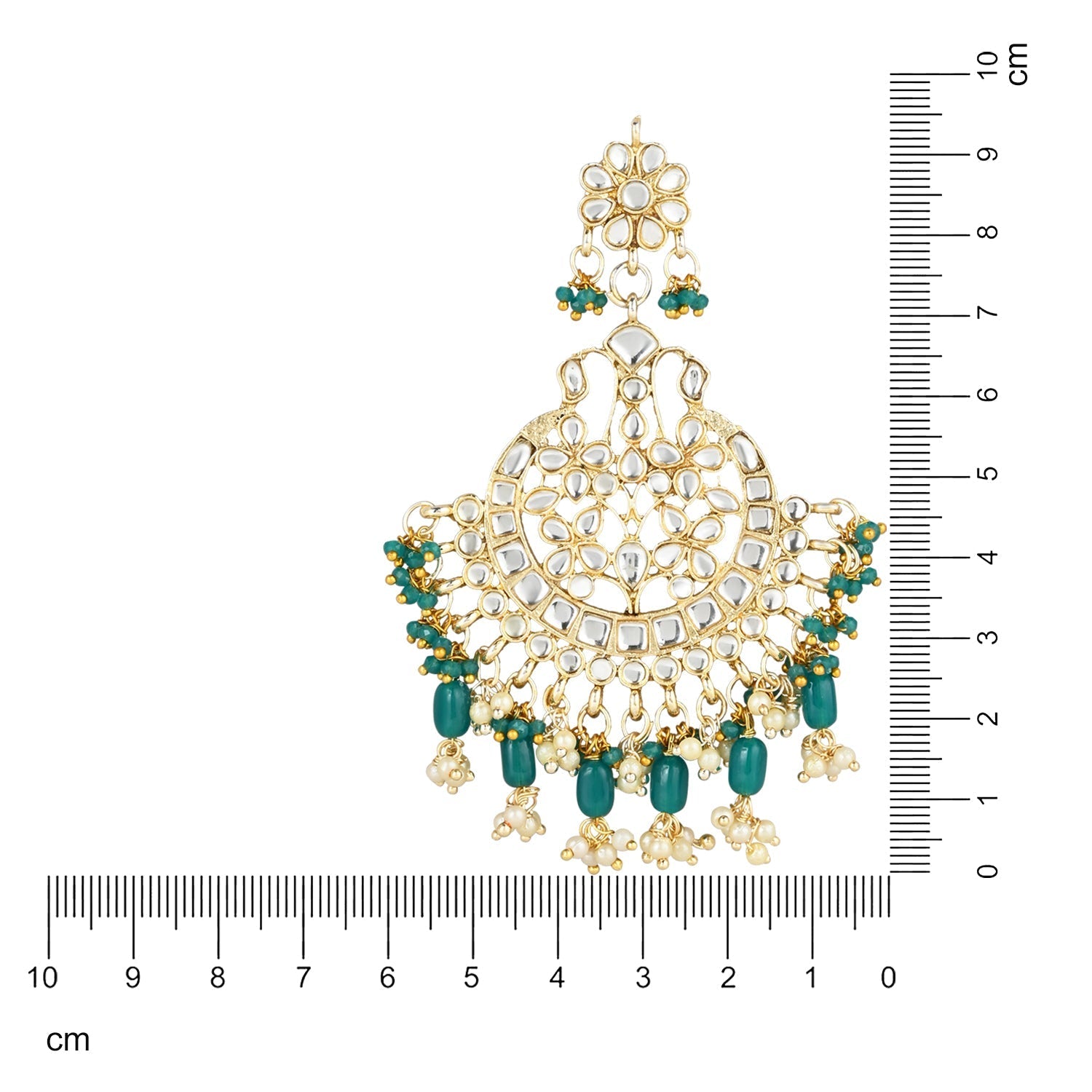 Women's 18K Gold Plated Traditional Handcrafted Pearl Kundan Beaded Earrings (E3013G)