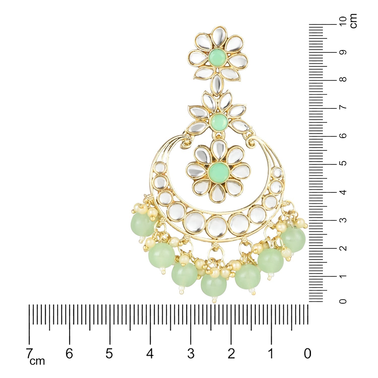 Women's 18K Gold Plated Traditional Handcrafted Pearl Kundan Beaded Earrings (E3017Min)