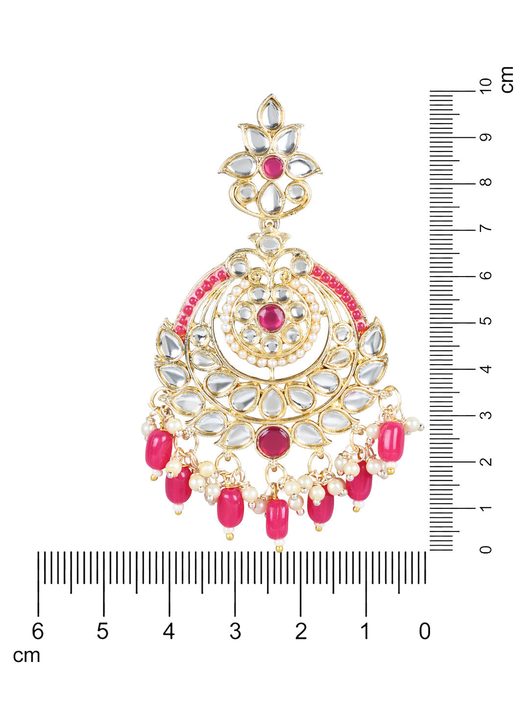 Women's 18K Gold Plated Traditional Handcrafted Pearl Kundan Beaded Earrings (E3019Q)