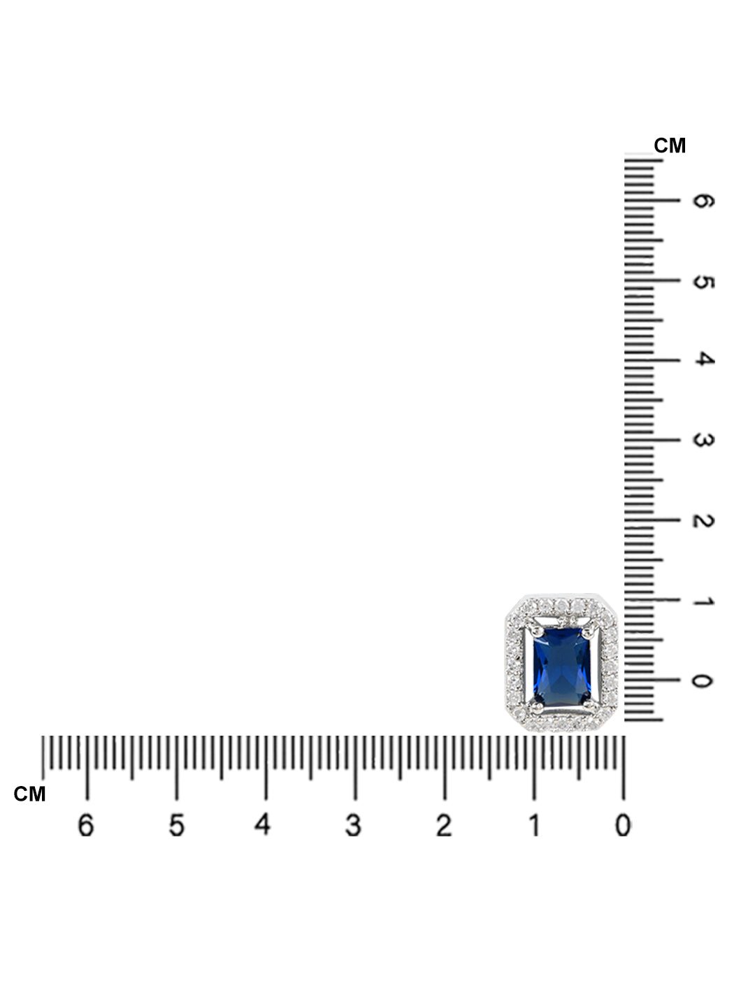 Women's Valentine'S Special 18K Silver Plated Blue Cz & American Diamond Beautiful Studs Earrings (E3066Zbl)