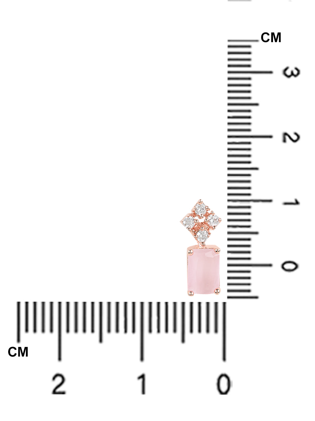 Women's Valentine'S Special 18K Rose Gold Plated Pink Cz & American Diamond Beautiful Studs Earrings (E3069Pi)