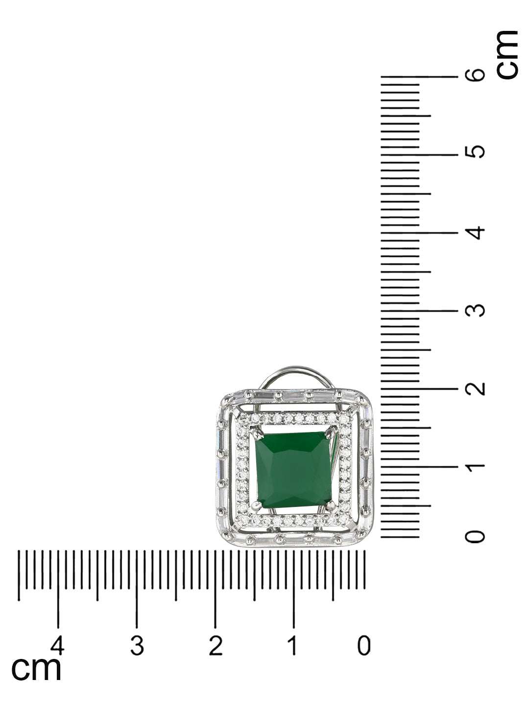 Women's Silver Plated Glittering Crystal Ad Stone Studs Earrings (E3071Zg)