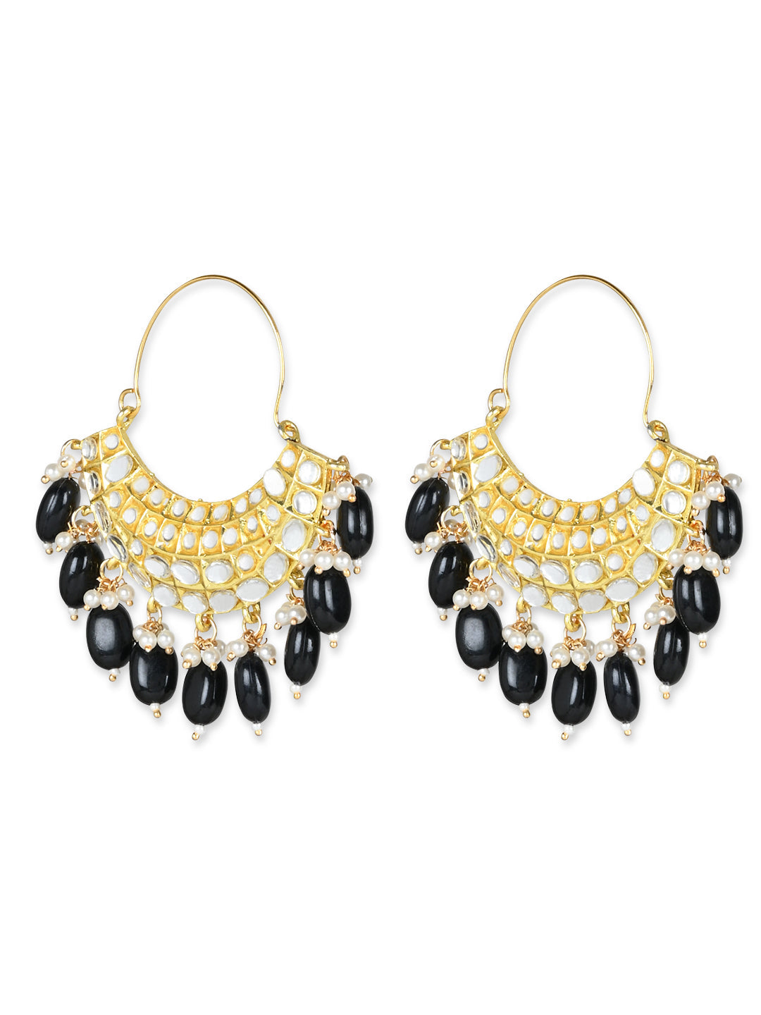 Women's Gold Plated Traditional Handcrafted Pearl Jhumki Earrings (E3073B)