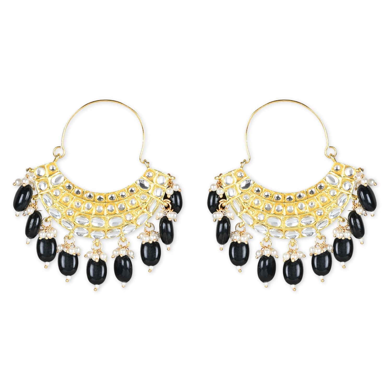 Women's Gold Plated Traditional Handcrafted Pearl Jhumki Earrings (E3073B)