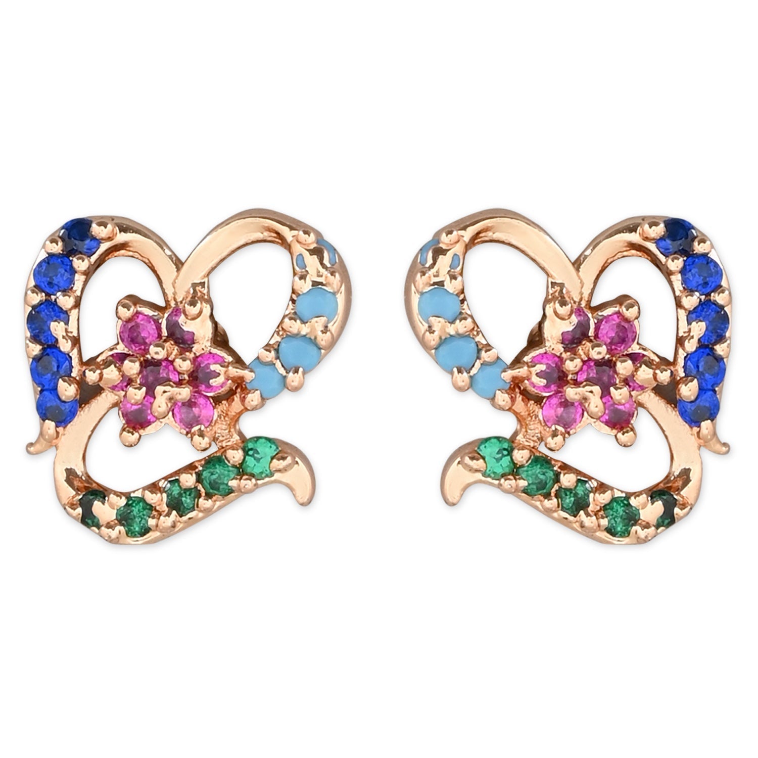 Women's Silver Plated Glittering Crystal Ad Stone Studs Earrings (E3071Zg)