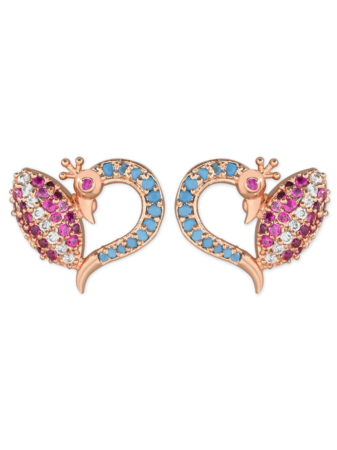 Women's Silver Plated Glittering Crystal Ad Stone Studs Earrings (E3071Zg)