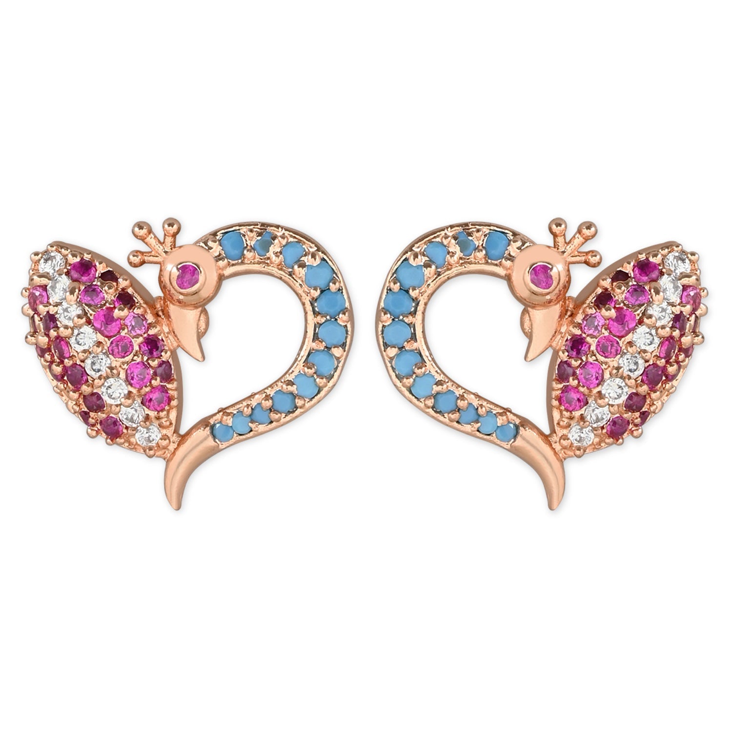Women's Silver Plated Glittering Crystal Ad Stone Studs Earrings (E3071Zg)
