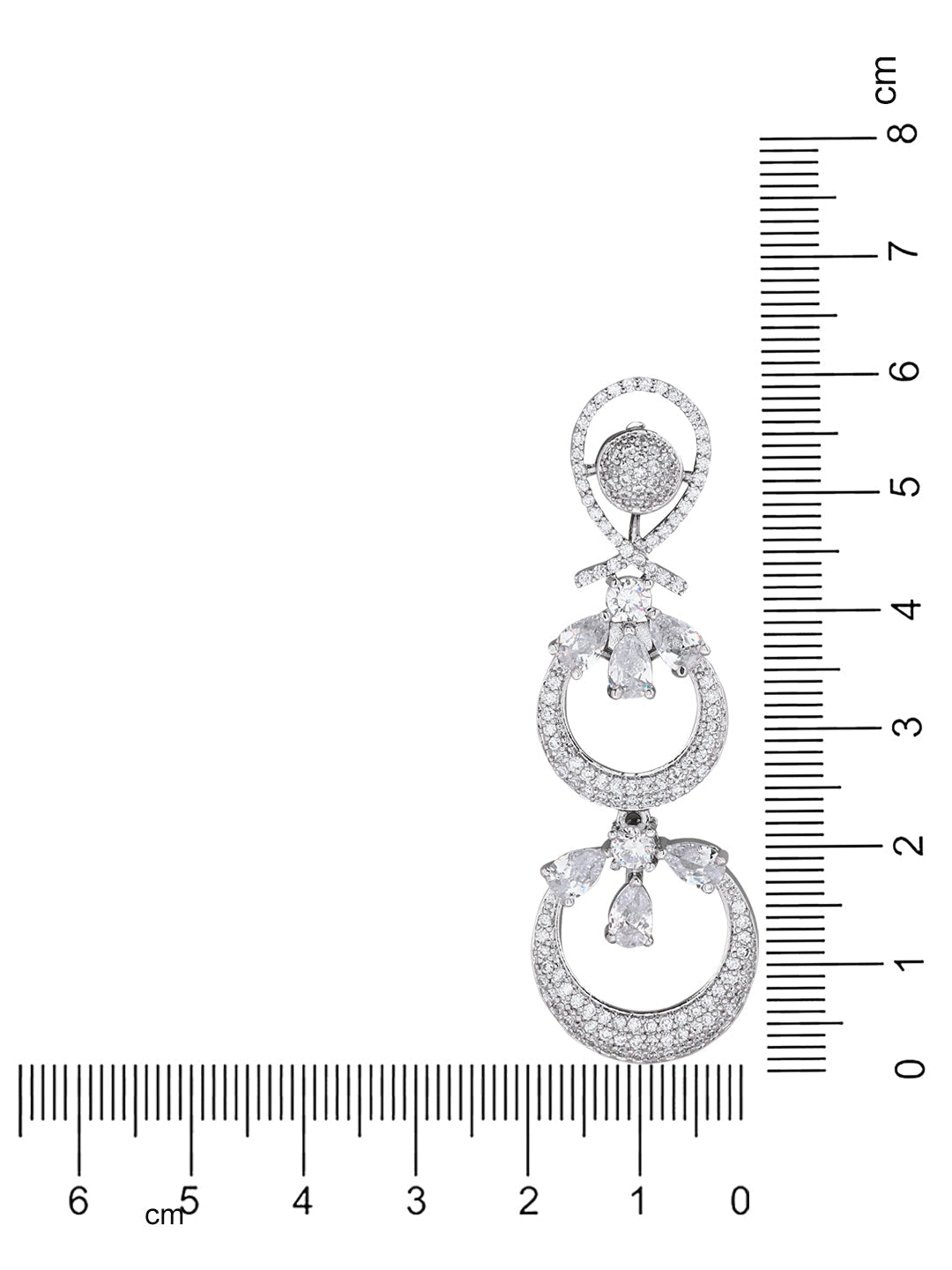 Women's Silver Plated Glittering Crystal Ad Stone Studs Earrings (E3071Zg)