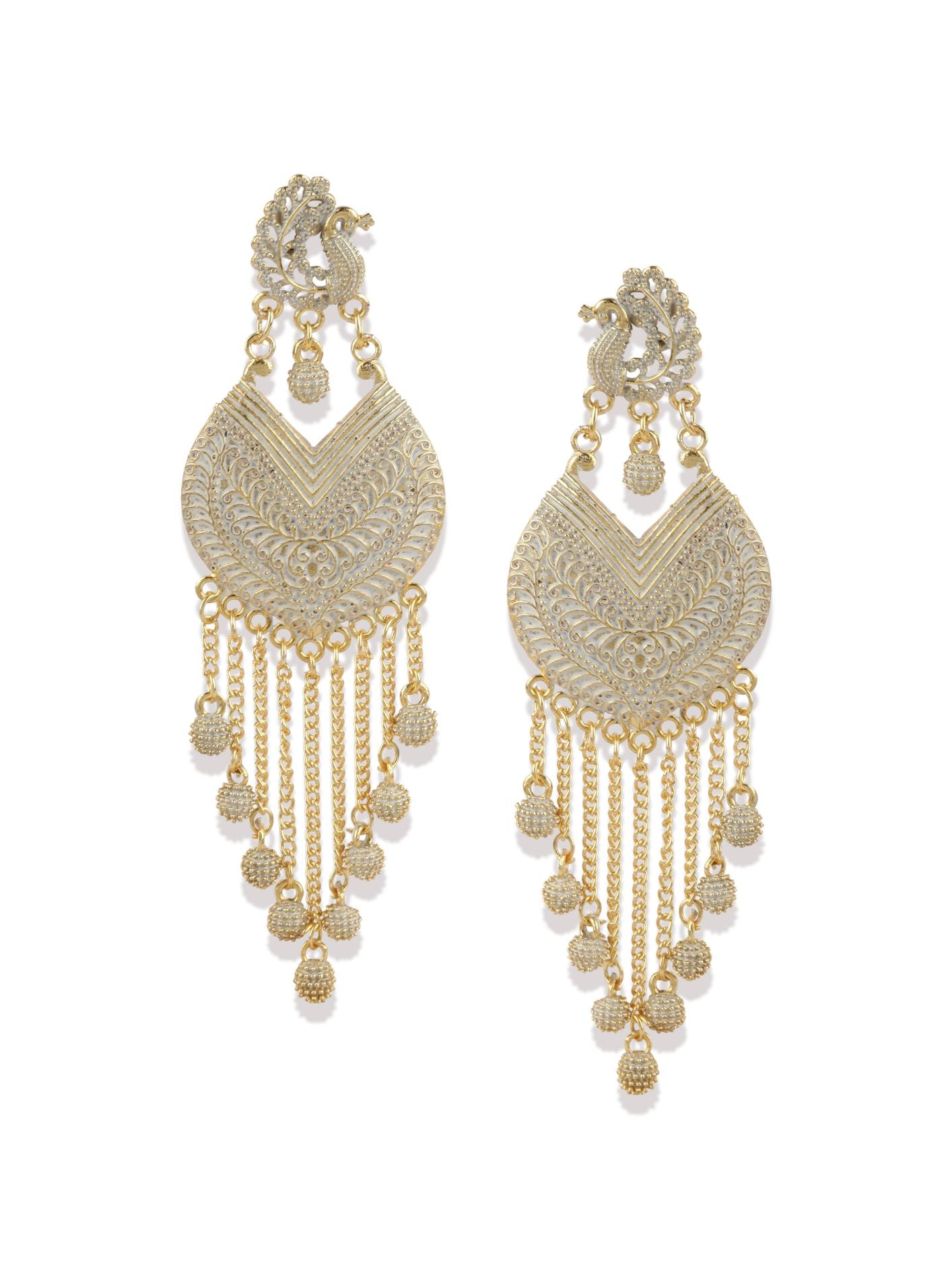 18K Gold Silver Large Art Nouveau Chandelier Earrings  Boylerpf