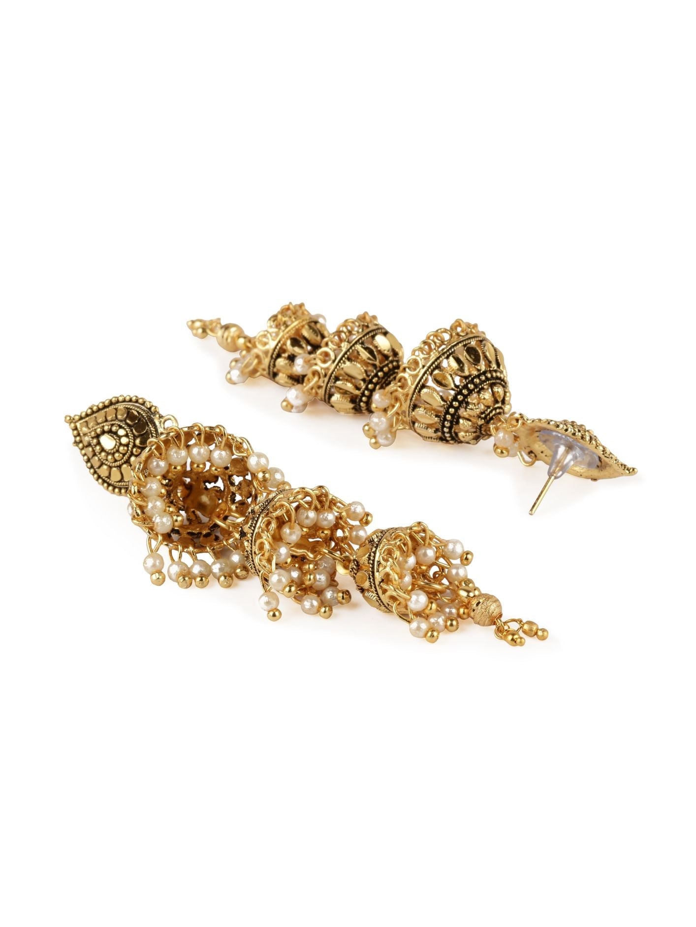 Women's Gold-Plated Enamelled Dome Shaped Jhumkas