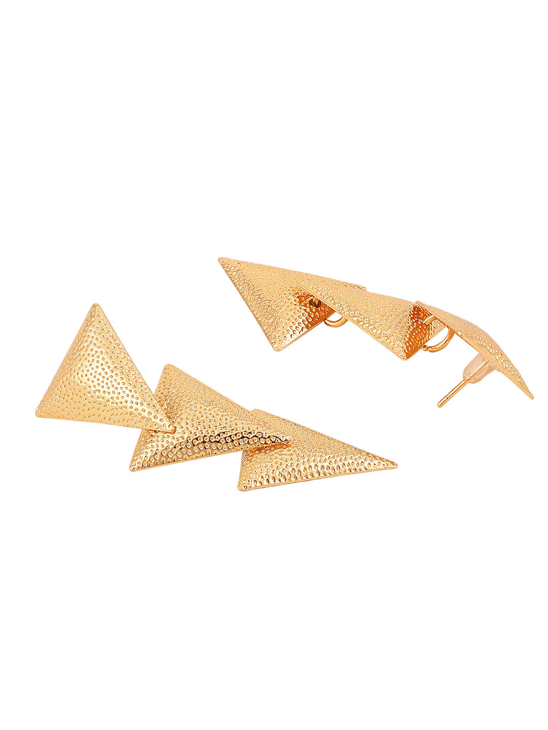 Women's Gold Tone Triangular Shape Vintage Retro Fashion Drop Earrings