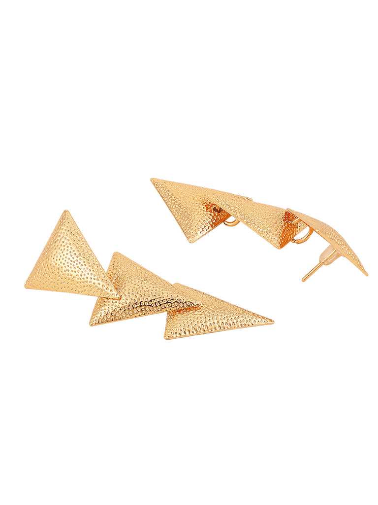 Women's Gold Tone Triangular Shape Vintage Retro Fashion Drop Earrings