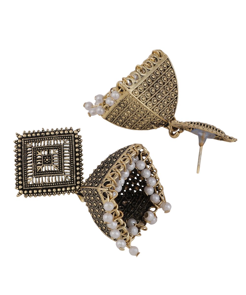 Women's Antique Gold Plated Classic Jhumka Earring