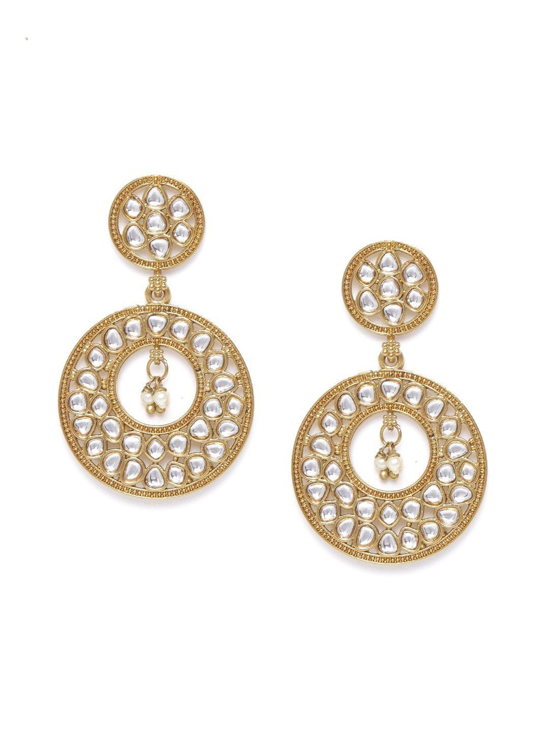 Women's Gold-Plated Kundan Studded Chandbali