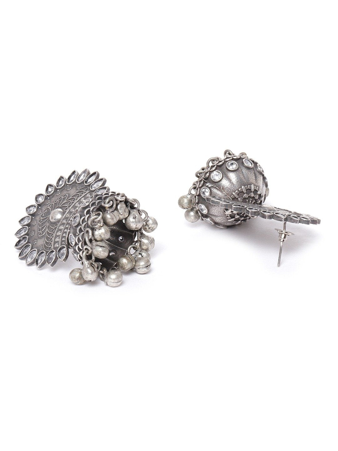 Women's Oxidised Silver-Plated Jhumka