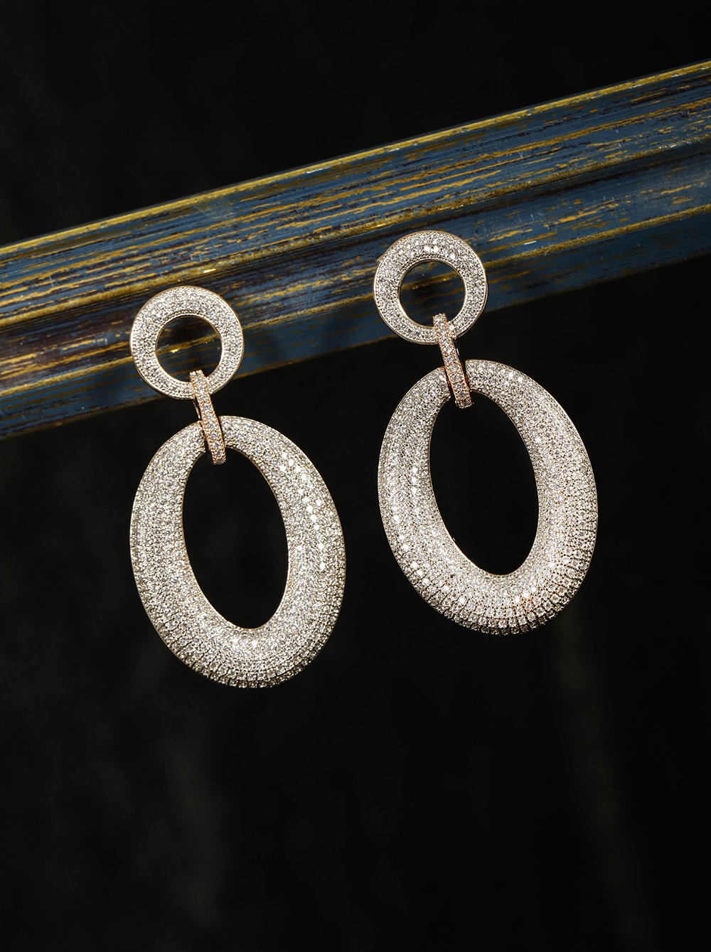 Women's  Beautuful Stone Studded Drop Earrings